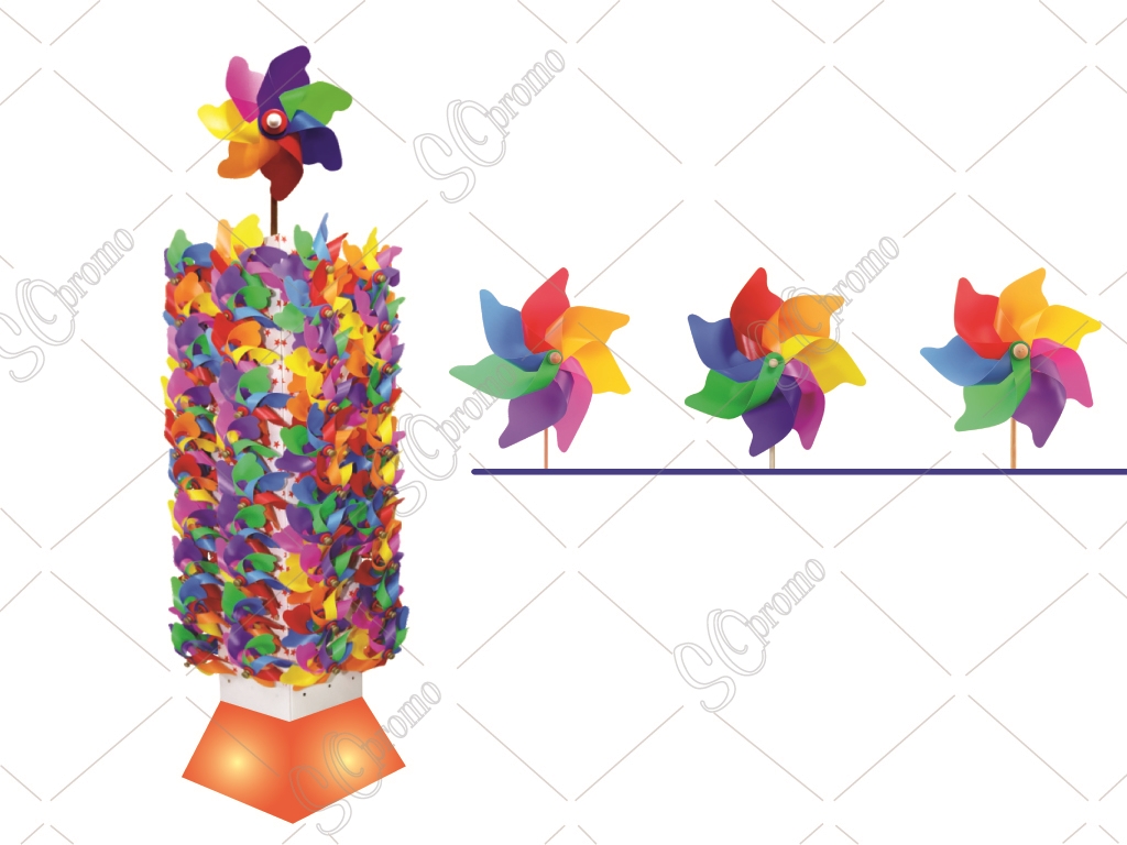 Winged Rainbow Model Pinwheel With Tower Stand